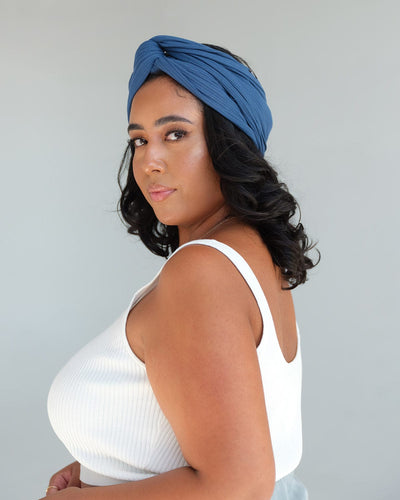 Ribbed Head Wrap in Lapis