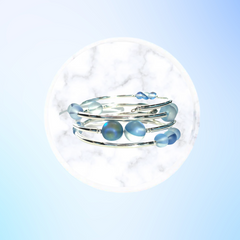 Wrap Bracelets- Blue Mermaid Glass