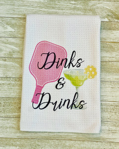 Dinks and Drinks Pickelball towel