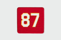 #87 Red Wool Coaster Square