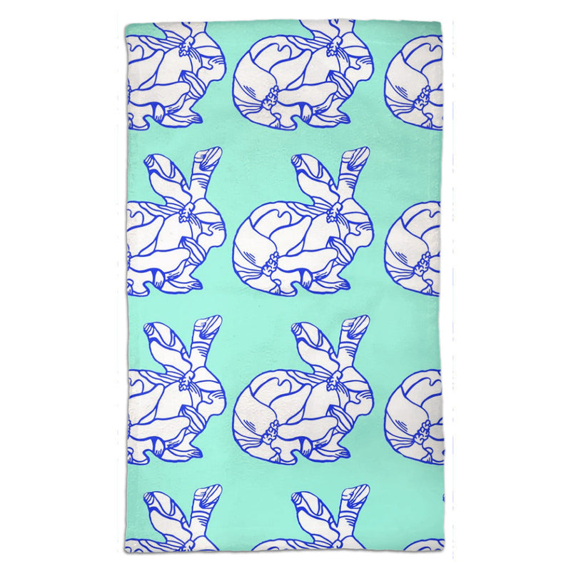 Blue Bunny Tea Towel