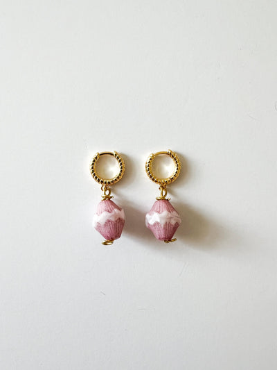 Vintage Pink Huggie Earrings