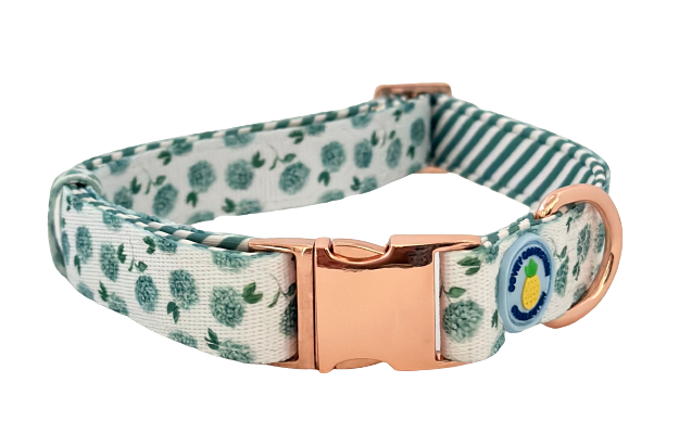 Hydrangea Dog Collar - Green