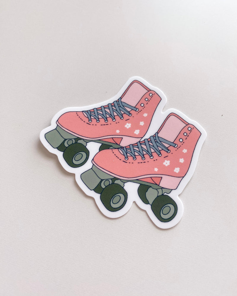 Pink Roller Skate Sticker