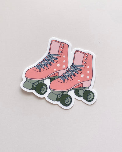 Pink Roller Skate Sticker