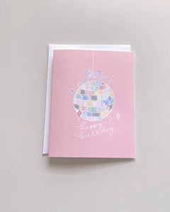 Pink Disco Birthday Greeting Card