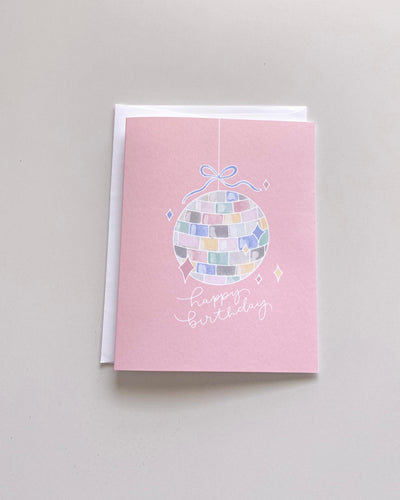 Pink Disco Birthday Greeting Card