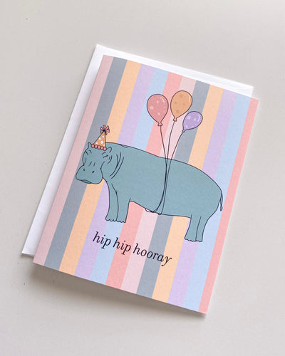 Hippo Birthday Greeting Card