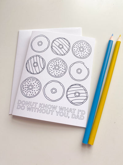 Donut Dad Kid's Coloring Greeting Card