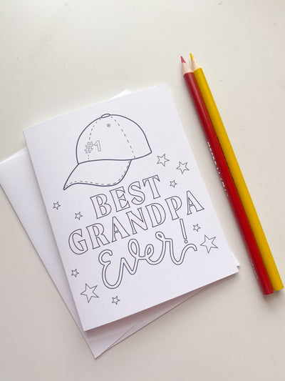 Best Grandpa Ever Kid's Coloring Greeting Card