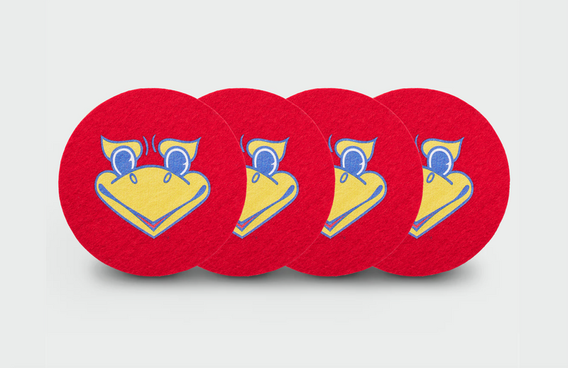 University of Kansas Beak Em - Red Wlle™ Coaster
