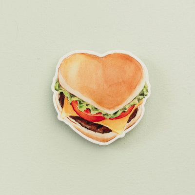 Heart Shaped Cheeseburger Sticker