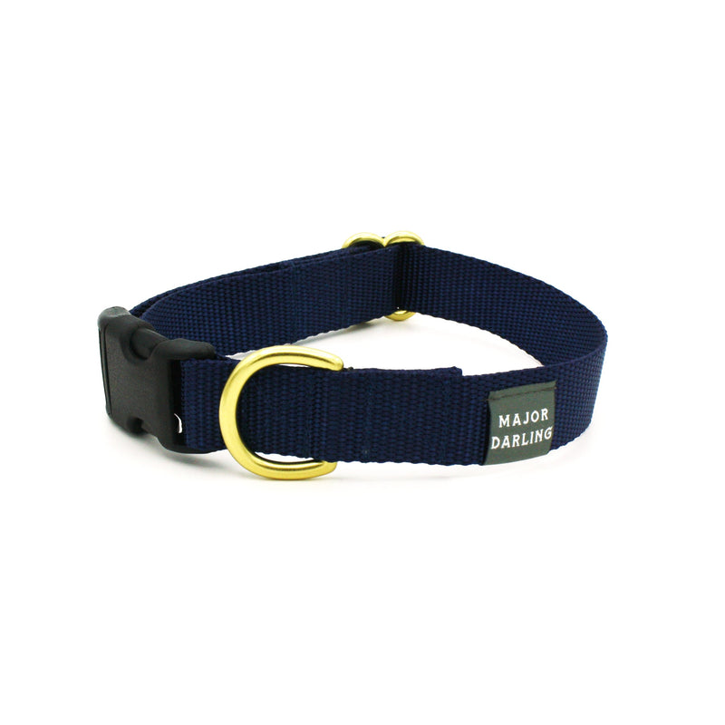 side-release buckle collar / navy