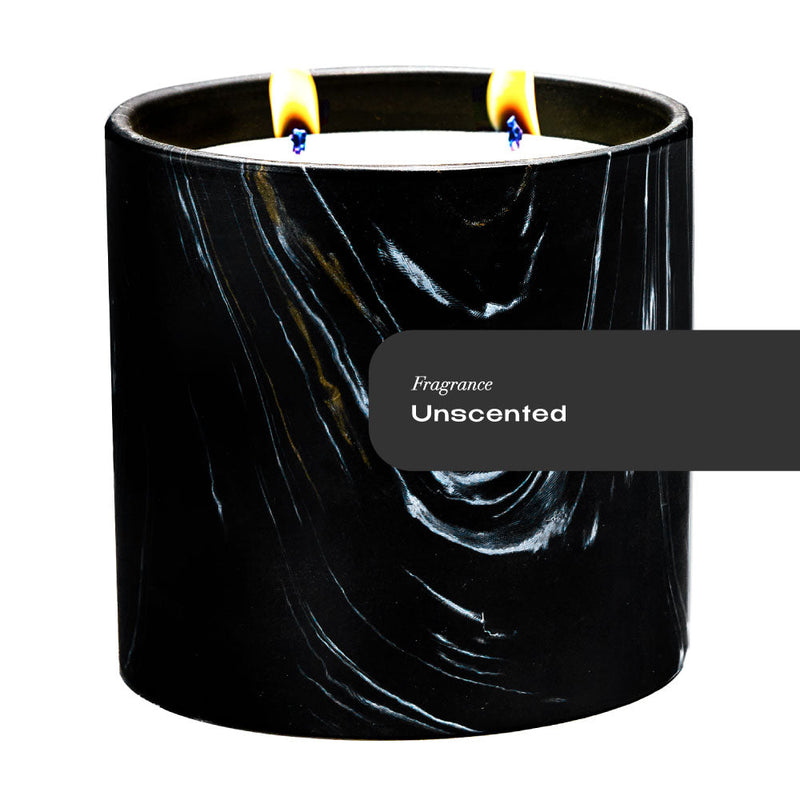 Unscented Black Marquina Candle