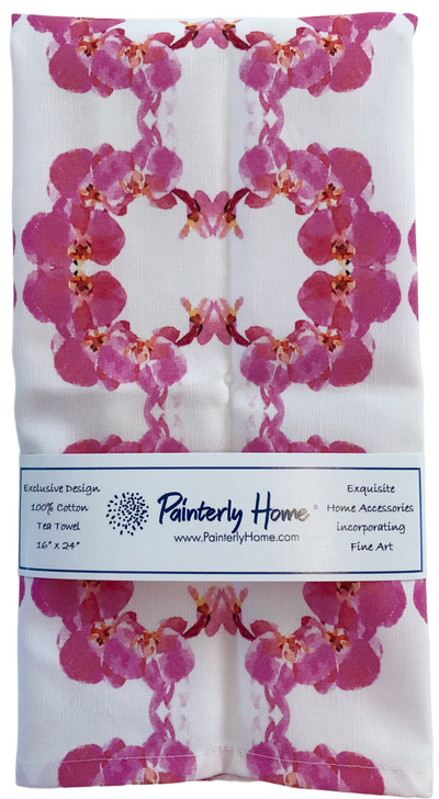 Tea Towels, Orchid Chain Pink