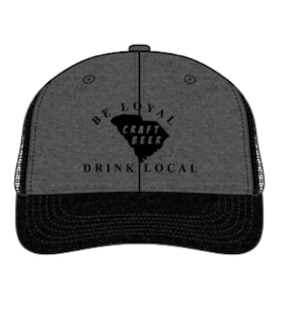 Be Loyal, Drink Local Craft Beer Trucker Hat Sport Pique Dk Grey Heather