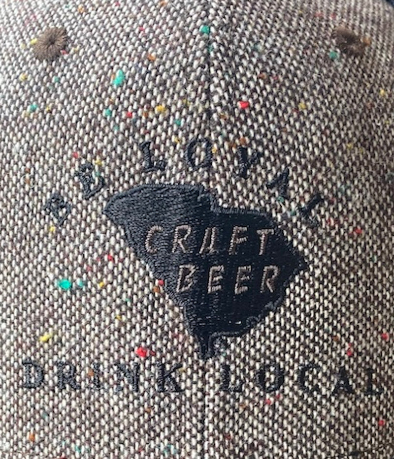 Be Loyal, Drink Local Craft Beer Trucker Hat Brown Fleck Tweed