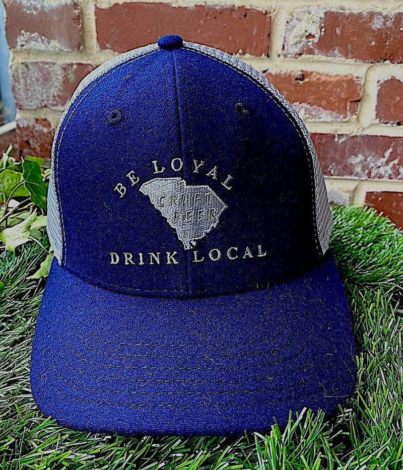 Be Loyal, Drink Local Craft Beer Trucker Hat Navy Flannel