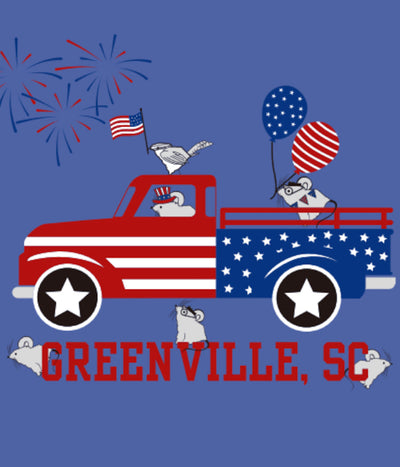 Celebrate RW&B Greenville Mice Design on Hthr Royal Youth T-Shirt