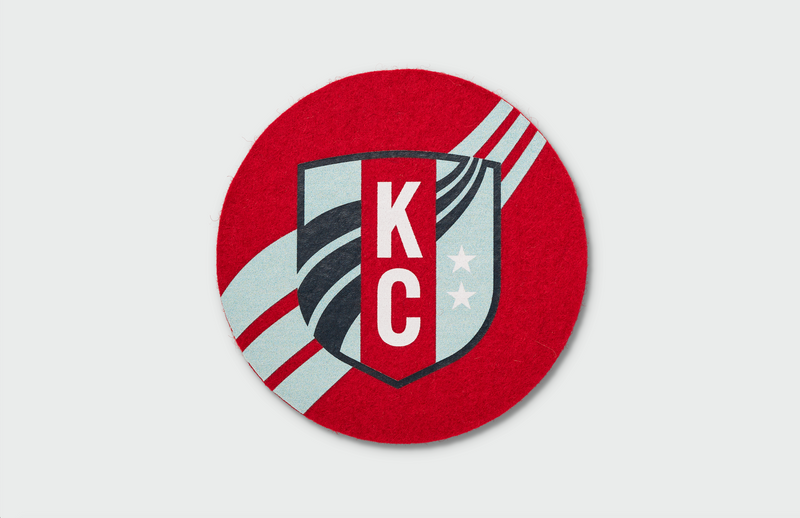 Kansas City Current Crest with Swoosh - Red Wlle™ Coaster