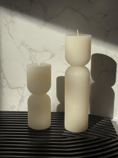 Hourglass Ribbed Candle