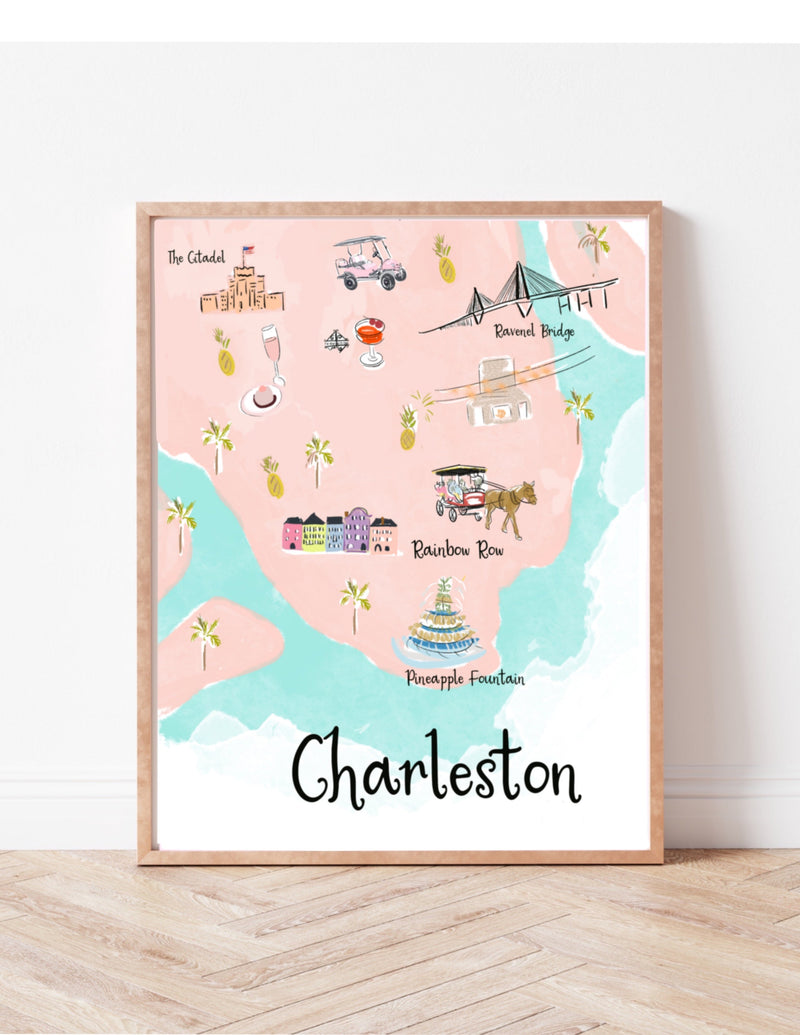 Map of Charleston - Art Print