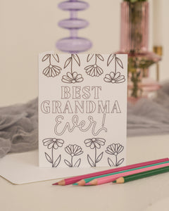 Best Grandma Ever Kid's Coloring Greeting Card