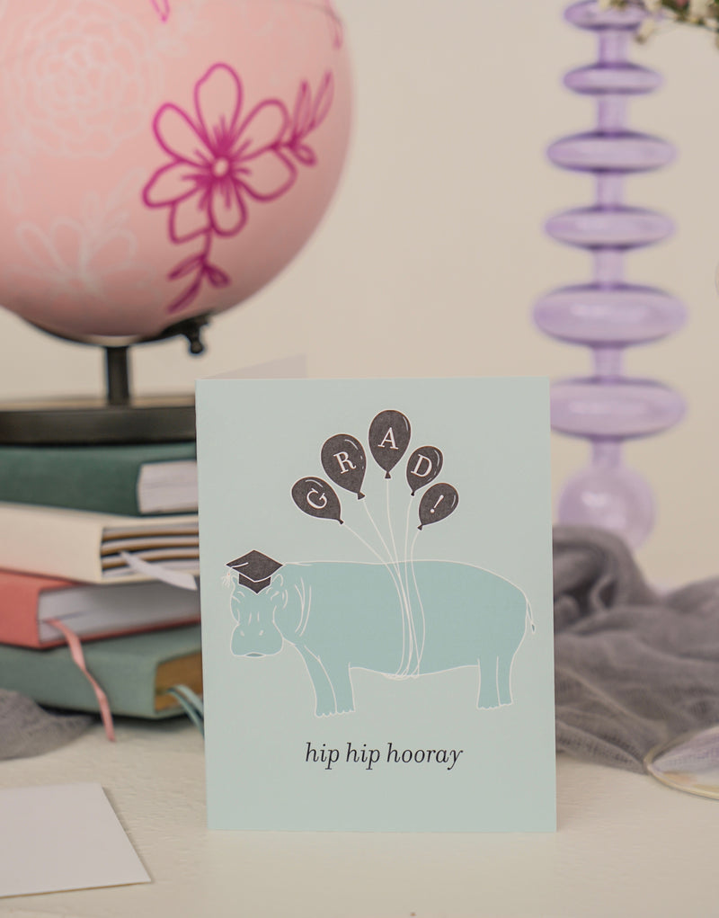 Hippo Graduation Card Greeting Card
