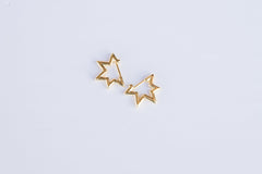 Star Open Huggie Earrings