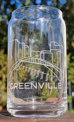 Greenville, SC Can Glass Line Art