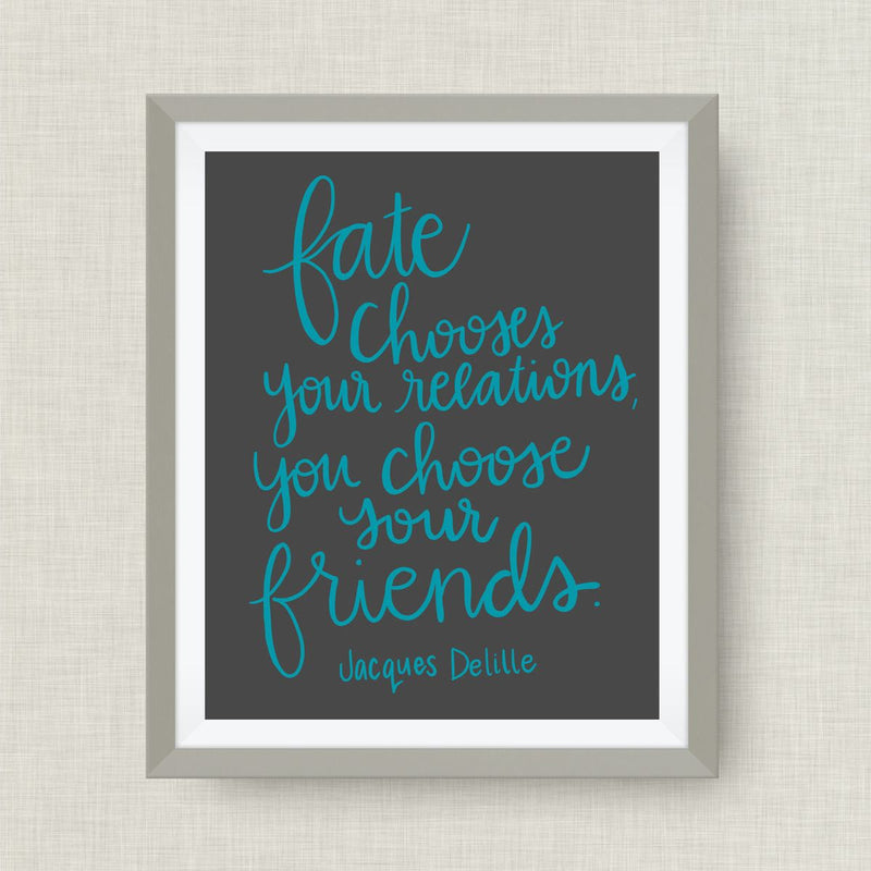 Jacques Delille art print- fate chooses your relations, love, anniversary art