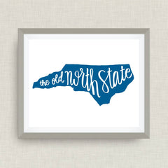 The Old North State, North Carolina art print