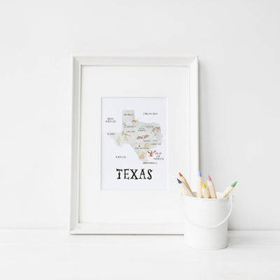 Texas Map Print