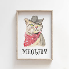 Meowdy Cat Art Print