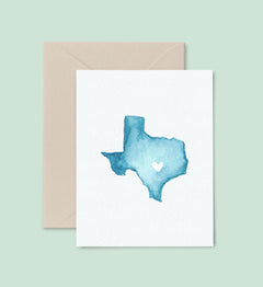 Austin Texas Map Greeting Card