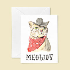 Meowdy Cat Greeting Card