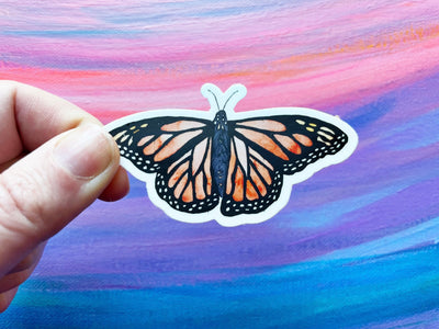 monarch sticker - butterfly orange and black  - butterflies decal, motivational,, laptop sticker, bumper sticker, water bottle sticker