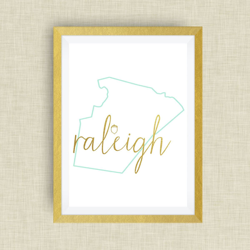 Raleigh - Wake County - Art Print