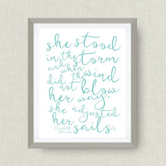 Elizabeth Edwards art print- She Stood in the Storm