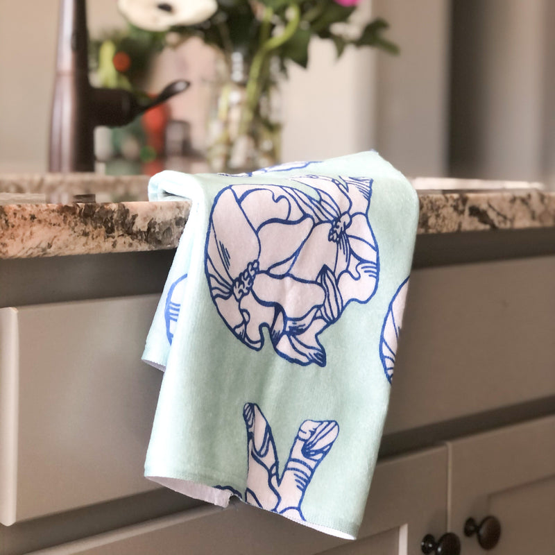 Blue Bunny Tea Towel
