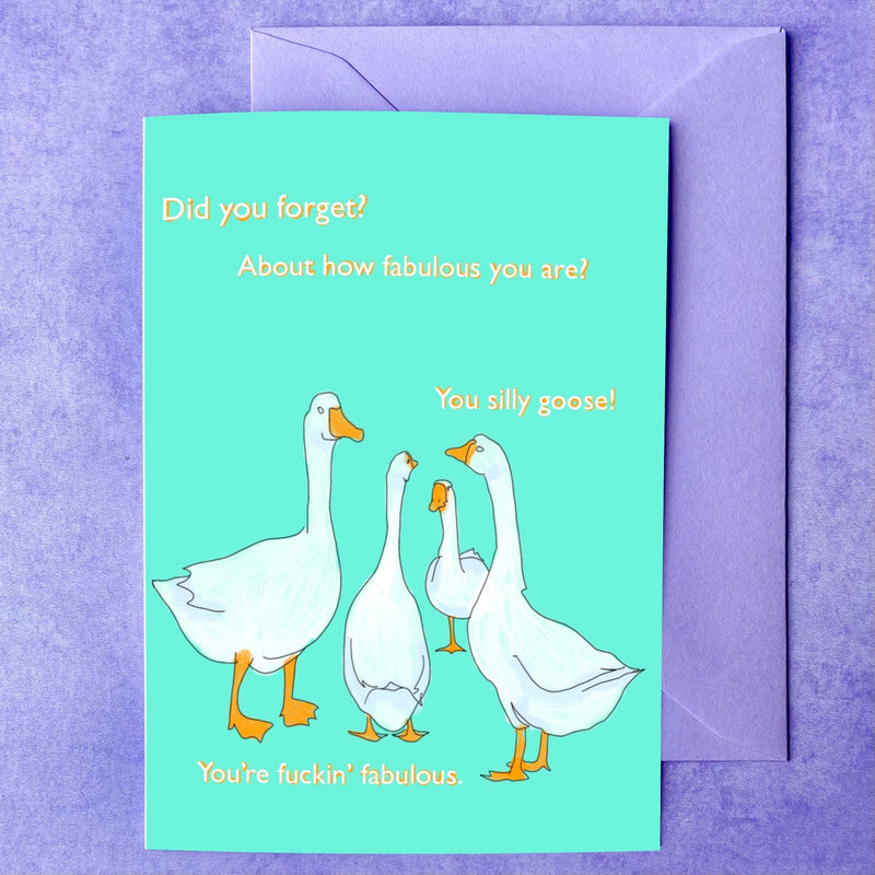 You silly goose! | Encouragement Card
