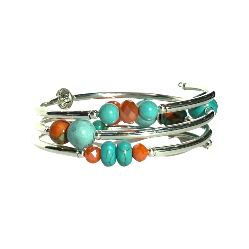 Wrap Bracelets- Turquoise & Coral