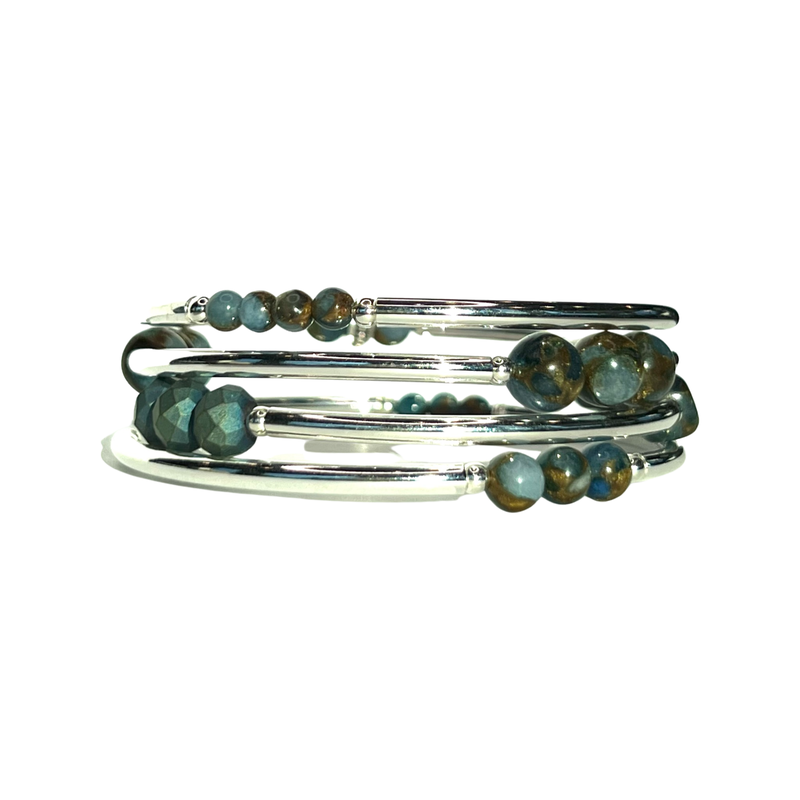 Wrap Bracelets- Blue Goldstone