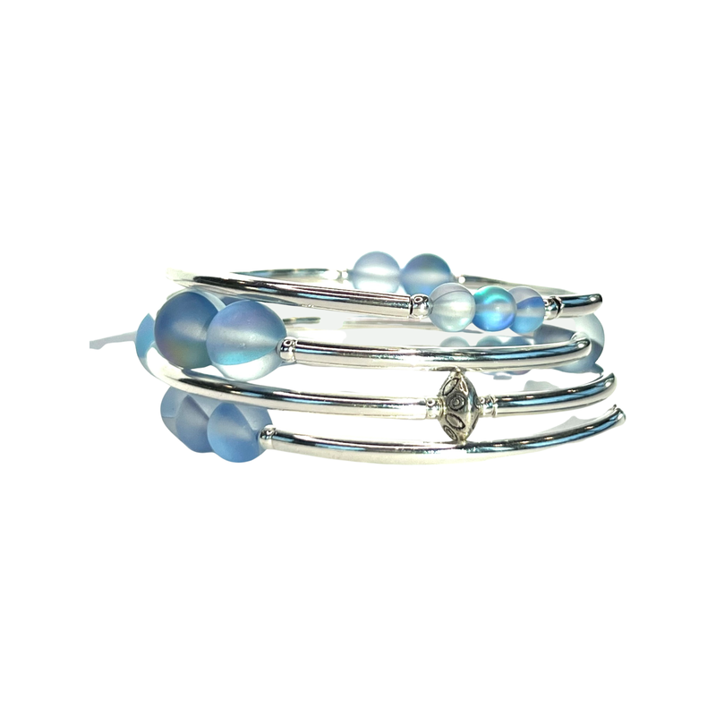 Wrap Bracelets- Blue Mermaid Glass
