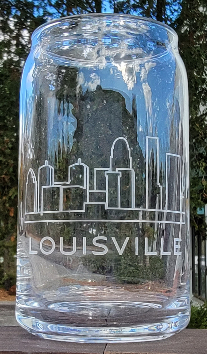 Louisville, KY Skyline Can Glass Line Art