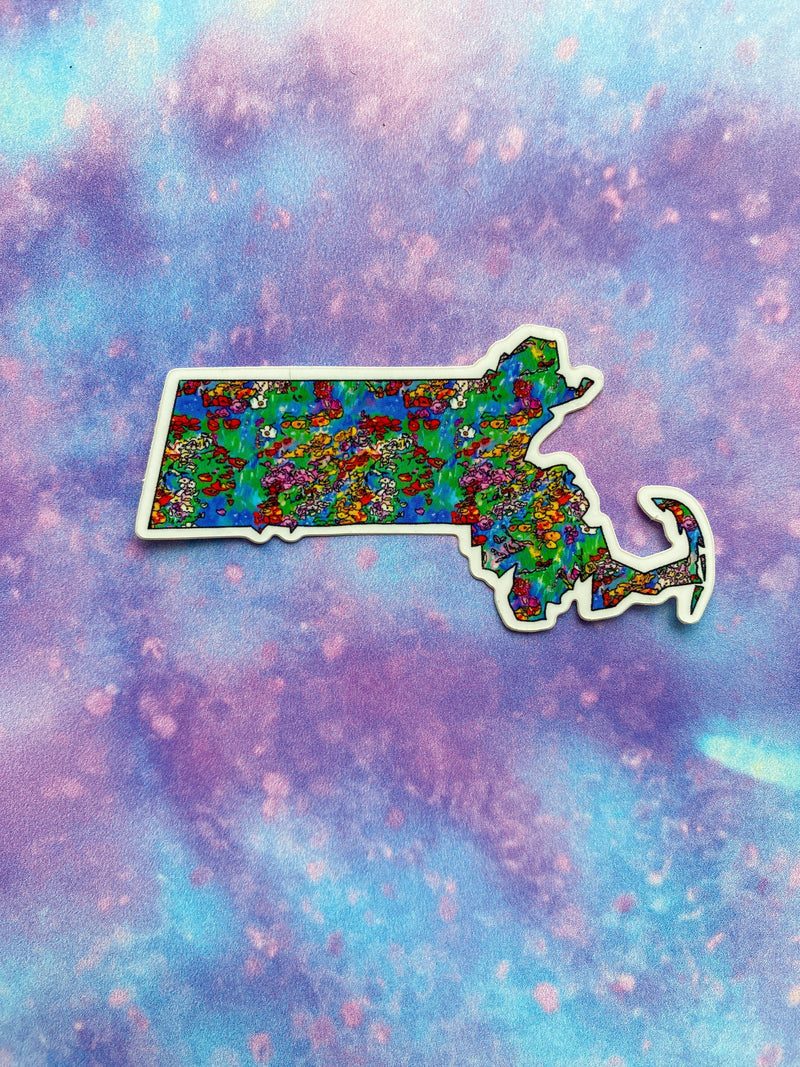 Massachusetts in Full Bloom Sticker | Vinyl Sticker