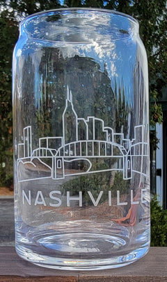 Nashville, TN Skyline Can Glass Line Art