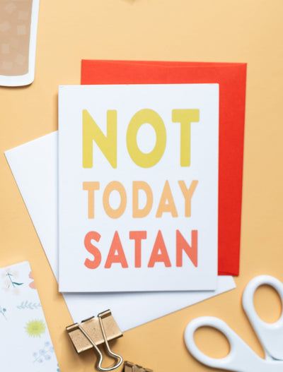 Colorful Not Today Satan Card