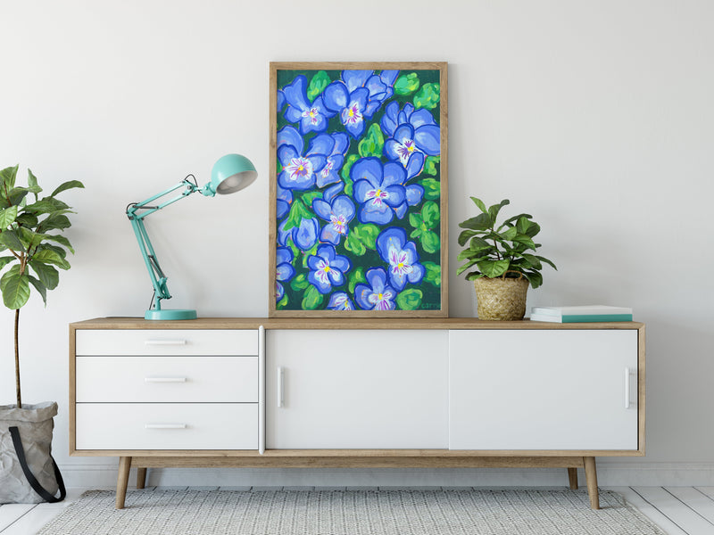Pansy Painting - Lavender Pansies -  Floral Art