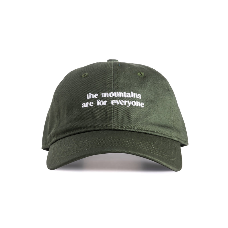 The Mountains Are For Everyone Dad Hat (Forest Green) - Embroidered Text Cap
